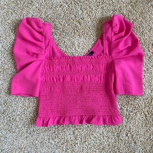 COPY - NWOT Privy Puff Sleeve Shirt - Hot Pink - Size S